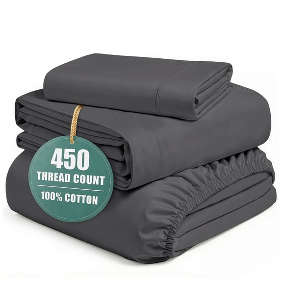 Casa Platino Twin XL Sheet Set – 450TC 100% Cotton Cooling Sheets, Premium Dorm Room Bedding, Naturally Breathable, Durable for Year Round Use – Chevron