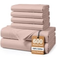 thumbnail image 1 of Casa Platino 600 TC 100% Cotton California King Sheet Set, Soft & Comfy, Fully Elasticized, Deep Pocket, Silky Soft Cotton Bedding Set - Sepia Rose, 1 of 8