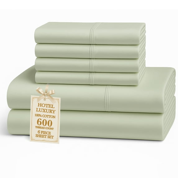 Casa Platino 100% Cotton Full Sheets Set – Ultra Soft Sateen Weave, Breathable & Cooling Bed Sheets, Machine Washable – Mineral