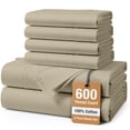 thumbnail image 1 of 100% Cotton King Bed Sheet Set – Buttery Soft Hotel Style King Sheets 600 Thread Count in Silky Sateen Finish, 15" Deep Pocket, Additional 2 Pillowcases Machine Washable – Linen, 1 of 8