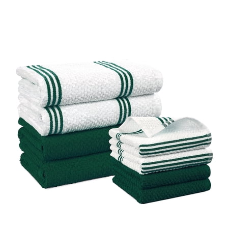Casa Platino 8PC Decorative Kitchen Towels, 16"x26", Dish Cloth, Spring Dish Towels for Kitchen, Terry Cloth Kitchen Towels, Kitchen Towels Set, Green Kitchen Towels, Cute Kitchen Towels - Olive