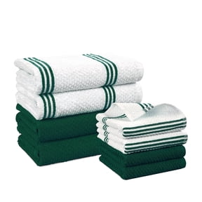 Casa Platino 8PC Decorative Kitchen Towels, 16"x26", Dish Cloth, Spring Dish Towels for Kitchen, Terry Cloth Kitchen Towels, Kitchen Towels Set, Green Kitchen Towels, Cute Kitchen Towels - Olive