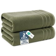 Casa Platino Bath Sheet 2 Pack - Large Bath Towels, Soft Bath Sheets, Quick Dry & Oversized, 36"x72", Great for Relaxing After a Shower - Oil Green