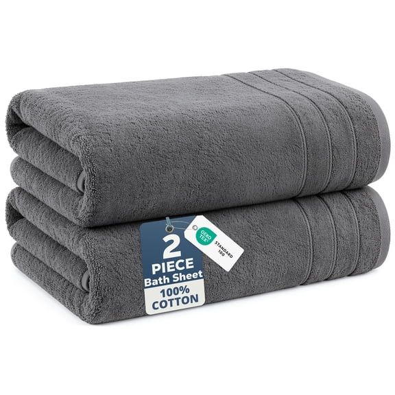 Casa Platino Bath Sheet 2 Pack - Large Bath Towels, Soft Cotton Bath Sheets, Quick Dry & Oversized, 36"x72", Ideal for Spa Days at Home - Ultimate Grey