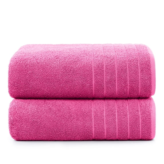 Casa Platino Bath Sheet 2 Pack - Luxurious Soft Bath Sheets, Quick Dry & Oversized Bath Towels, Ideal for a Touch of Elegance - Fuchsia