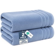 Casa Platino Bath Sheet 2 Pack - Oversized Cotton Bath Sheets, Quick Dry for Everyday Use Bath Sheet Towels, Perfect for Beach Days - Cerulean Blue