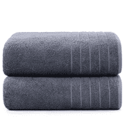 Casa Platino Bath Sheet 2 Pack - Quick Dry Oversized Bath Towels, Soft & Absorbent Perfect for Family Use and Comfort - Cool Grey