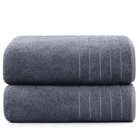 Casa Platino Bath Sheet 2 Pack - Quick Dry Oversized Bath Towels, Soft & Absorbent Perfect for Family Use and Comfort - Cool Grey