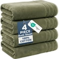 thumbnail image 1 of Casa Platino Bath Sheet 4 Pack - Extra Large Towels, Soft & Absorbent Quick Dry Bath Sheets for a Luxurious Bath Experience - Oil Green, 1 of 8