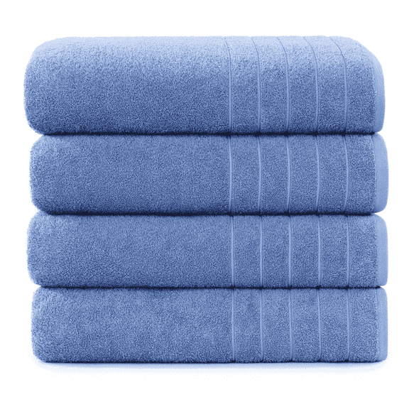 Casa Platino Bath Sheet 4 Pack - Oversized Bath Sheets Large, Quick Dry for Everyday Use, Perfect for Beach Days - Cerulean Blue