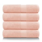 Casa Platino Bath Sheet Pack of 4, Oversized Bath Sheets for Bathroom, Quick Dry, Plush & Luxury Bath Sheet Towels - Pearl Blush
