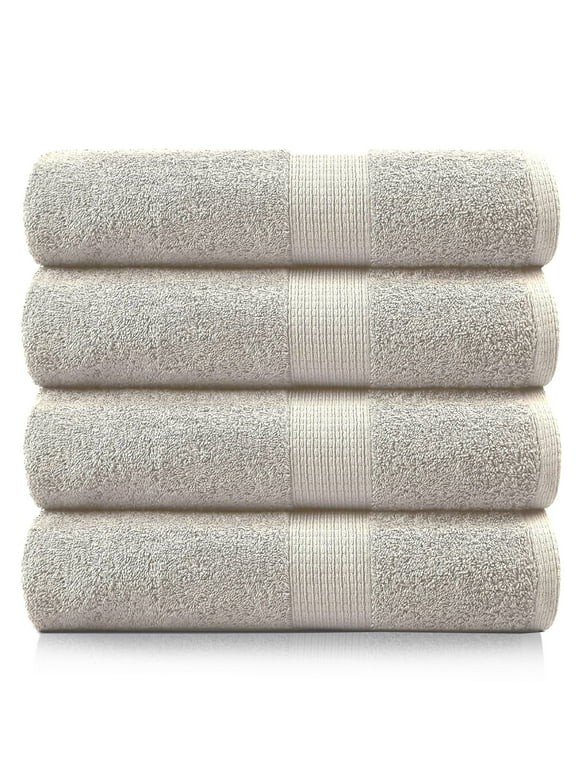 Casa Platino Bath Sheet Pack of 4, Oversized Bath Sheets for Bathroom, Quick Dry, Plush & Luxury Bath Sheet Towels - Platinum