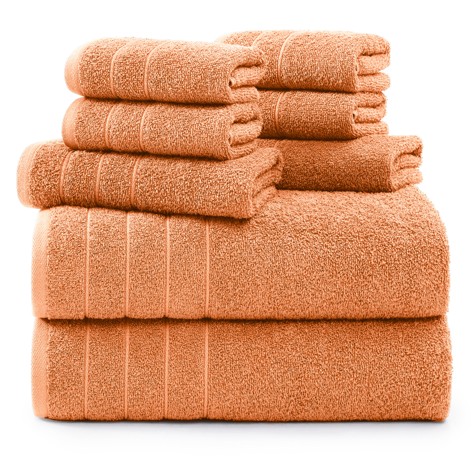 Casa Platino Bath Towel 8 Piece Set 2 Large Bath Towels 30x60 Inch 2 Hand Towels 4 Washcloths 100 Cotton Highly Absorbent Bathroom Towels Peach Fuzz Walmart