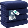 thumbnail image 1 of Casa Platino Bath Towels 4 Pack - Soft & Highly Absorbent 100% Cotton Towels for Gym, Hotel, Spa & Everyday Use - Navy, 1 of 8