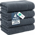 thumbnail image 1 of Casa Platino Bath Towels Set - 4-Pack Soft & Absorbent 100% Cotton Towels for Home, Spa, Gym & Travel - Cool Grey, 1 of 8