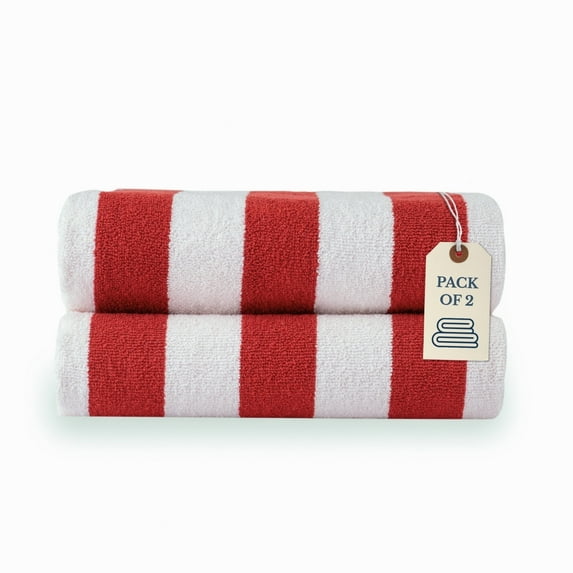 Casa Platino Beach Towel Set of 2, Light Weight, Quick Dry Towel, Large Beach Towels 30"x60", Beach Towel Set - Red