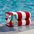 thumbnail image 1 of Casa Platino Cotton Beach Towel - 2 Pack Cabana Stripe Large Beach Towel, Soft & Quick Dry Pool Towels, Beach Essentials For Women, Quick Dry Towel - Red, 1 of 9