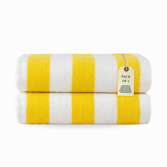 Casa Platino Beach Towel Set of 2, Light Weight, Quick Dry Towel, Large Beach Towels 30"x60", Beach Towel Set - Yellow
