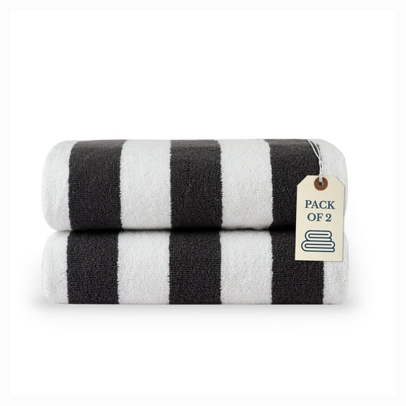 Casa Platino Beach Towel Set of 2, Light Weight, Quick Dry Towels, Large Beach Towels 30"x60", Beach Towel Set - Grey