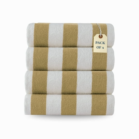 Casa Platino Beach Towel Set of 4, Light Weight, Quick Dry Towel, Large Beach Towels 30"x60", Beach Towel Set - Beige