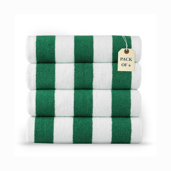 Casa Platino Beach Towel Set of 4, Light Weight, Quick Dry Towel, Large Beach Towels 30"x60", Beach Towel Set - Green