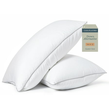 Casa Platino Pillows Queen Size Set of 2 – Luxury Hotel Collection Bed Pillow Queen Size for Side, Back & Stomach Sleepers, Durable & Easy to Wash