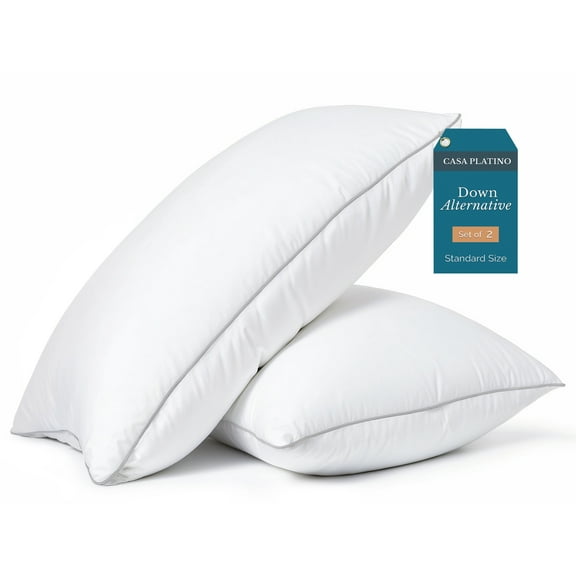 Casa Platino Pillows Standard Size Set of 2 – Standard Pillow, Cooling Comfort, Breathable, Easy Care Machine Washable, Perfect for Everyday Use