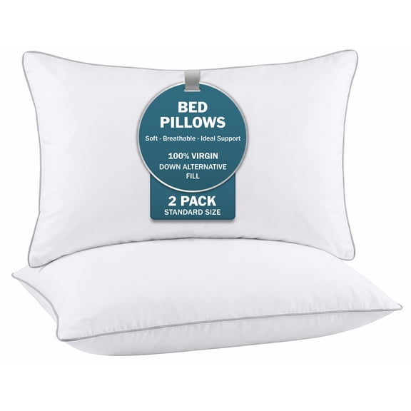 Casa Platino Pillows Standard Size Set of 2 – Standard Pillow, Cooling Comfort, Breathable, Easy Care Machine Washable, Perfect for Everyday Use