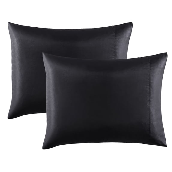 Casa Platino Black Satin Pillowcases, King (2 Count)