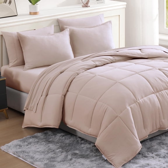 Casa Platino California King Size Comforter Bedding Set Pre-Washed  California King Comforter Set  Includes Comforter, Flat Sheet, Fitted Sheet, 2 Pillowcases & 2 Shams-Sepia Rose