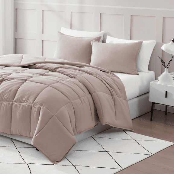 Casa Platino Comforter Queen Size Set – Ultra Soft & Cozy Brushed Microfiber Queen Size Bedding Set - Comfy Comforter Set Queen - Includes Queen Comforter & 2 Queen Pillow Shams – Sepia Rose
