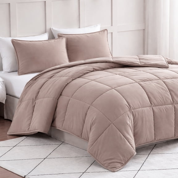 Casa Platino Comforter Queen Size Set – Ultra Soft & Cozy Brushed Microfiber Queen Size Bedding Set - Comfy Comforter Set Queen - Includes Queen Comforter & 2 Queen Pillow Shams – Sepia Rose