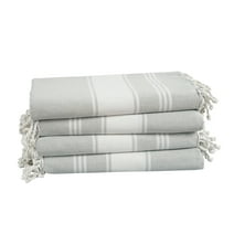Casa Platino Cotton Beach Towel Set of 4, Peshtemal turkish towel 39"x71", Pool Absorbent Extra Large Quick Dry Sand Beach Towels For Adult - Grey
