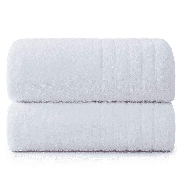 Casa Platino Large Bath Towels Set - Quick Dry Cotton Bath Towels for Bathroom, Spa & Gym - Soft & Highly Absorbent - White