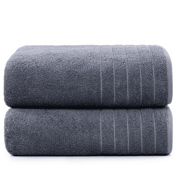 Casa Platino Extra Large Bath Towels Set of 2 - Soft, Quick Dry, Absorbent Ring Spun Cotton Towels for Home, Spa & Travel - Cool Grey