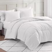 Casa Platino Full Comforter Set - Pre-Washed Full Bed Comforter Set - Full Ultra Soft Bed Set - Microfiber Full White Bedding Sets - Breathable Full Bed Set - Cozy Full Bedding – White