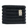 thumbnail image 1 of Casa Platino Hand Towels for Bathroom - 6 Piece Set (16" x 28"), Soft & Absorbent Bath Hand Towels, Premium Black Hand Towels for Bathroom, 100% Cotton Bathroom Hand Towels for Everyday Use - Black, 1 of 7