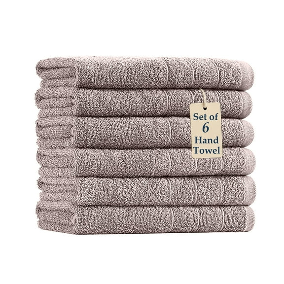 Casa Platino Hand Towels for Bathroom, Premuin 100% Cotton Guest Bathroom Hand Towels, Perfect Turkish Hand Towels for Bathroom, Gym, Soft & Absorbent Small Hand Towels Set of 6 (16"x 28") - Platinum