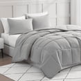 thumbnail image 1 of Casa Platino King Bedding Comforter Set - Duvet Insert King Size, Includes King Comforter and 2 King Pillow Shams - Ultra Soft and Comy King Size Set- Cozy King Size Bed Comforter Set - Silver, 1 of 9