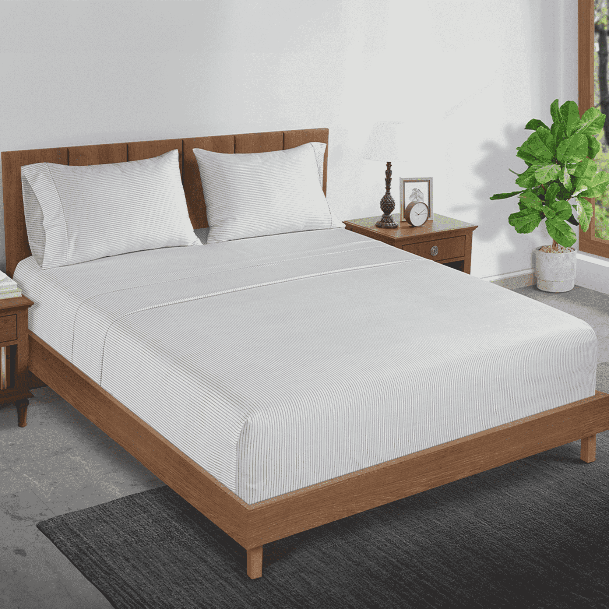 Sweave 100% Organic Cotton King Sheet Set – 415 Thread Count Sateen, Oeko-Tex Certified, Deep Pocket Fitted Sheet
