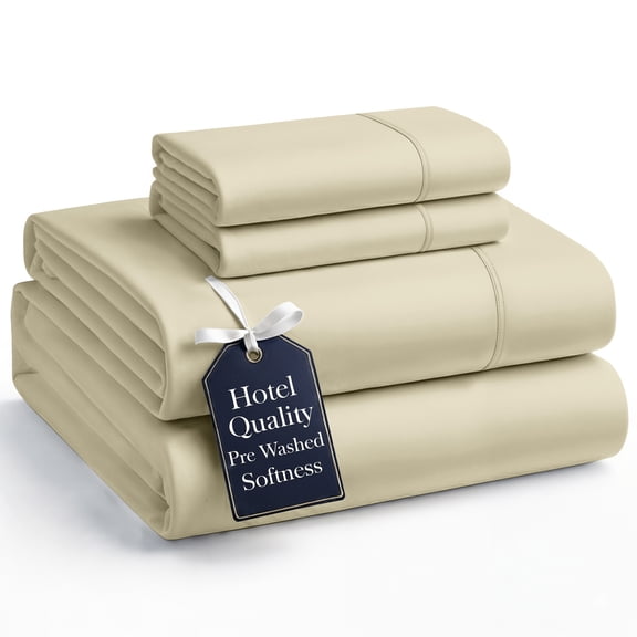 Casa Platino King Size Bed Sheets Set - Washed Ultra-Soft Microfiber King Bed Sheets - Extra Soft - 4 Piece Set - Bedding Sheets & Pillowcases, King-Linen