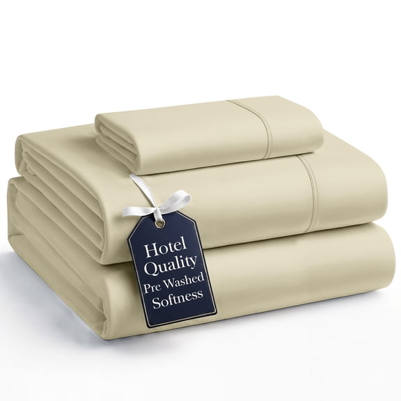 Casa Platino King Size Bed Sheets Set - Washed Ultra-Soft Microfiber King Bed Sheets - Extra Soft - 4 Piece Set - Bedding Sheets & Pillowcases, King-Linen