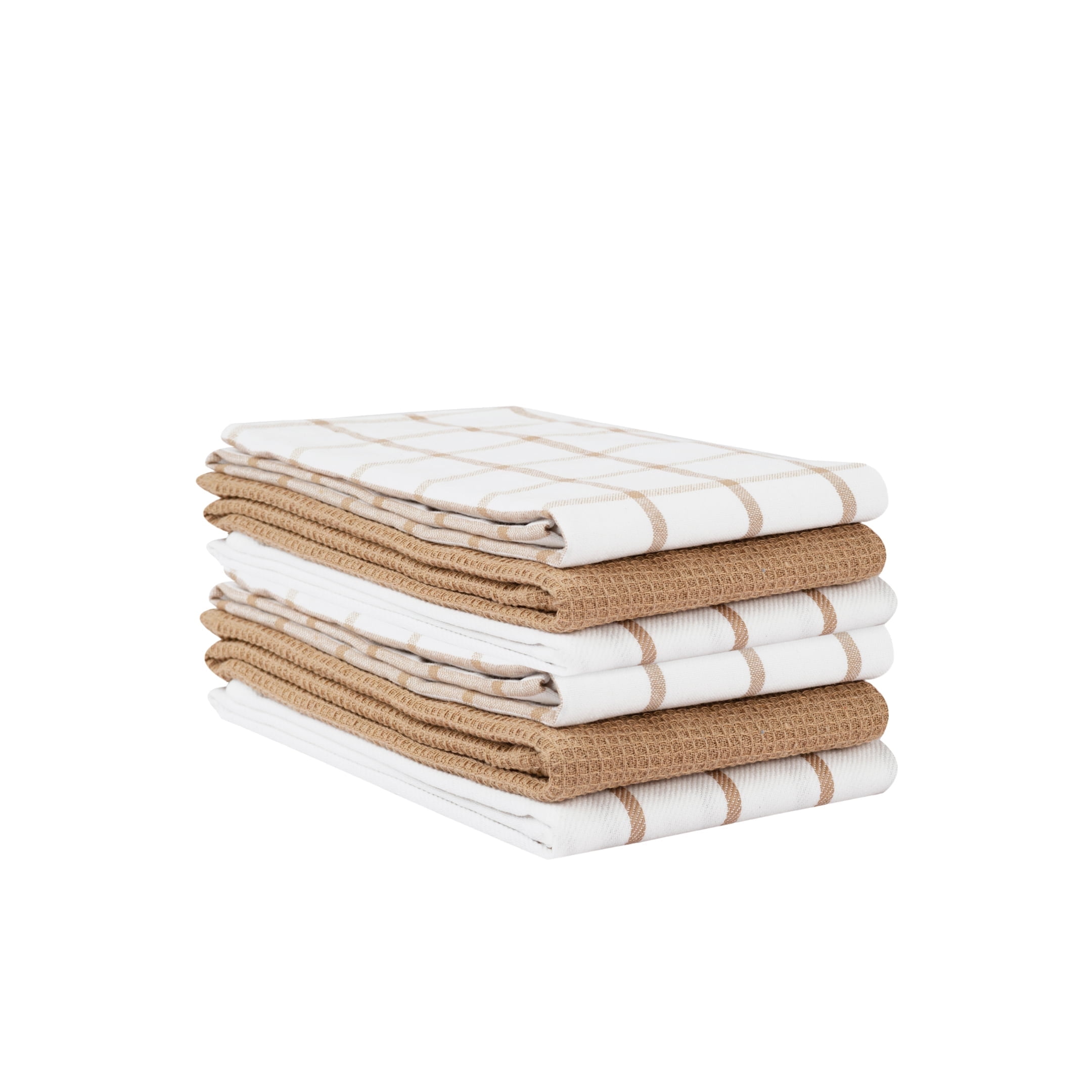 Casa Platino Kitchen Towels Set 100 Cotton Premium Dish Cloths for Drying Dishes 18 x28 Beige