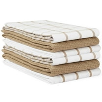 Kitchen Towels Set - Pack of 6 Cotton Dish Towels for Drying Dishes, 18”x 28”, Kitchen Hand Towels, Quick Drying Kitchen Towel Set - Beige