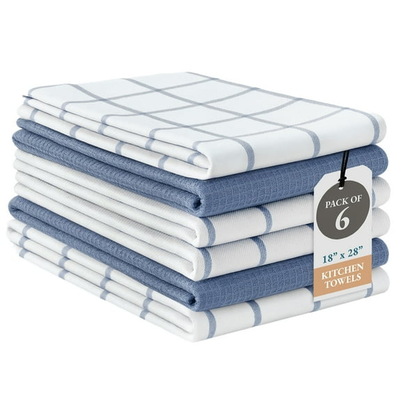 Casa Platino Kitchen Towels Set – 100% Cotton Premium Dish Cloths for Drying Dishes - 18"x28" – Indigo