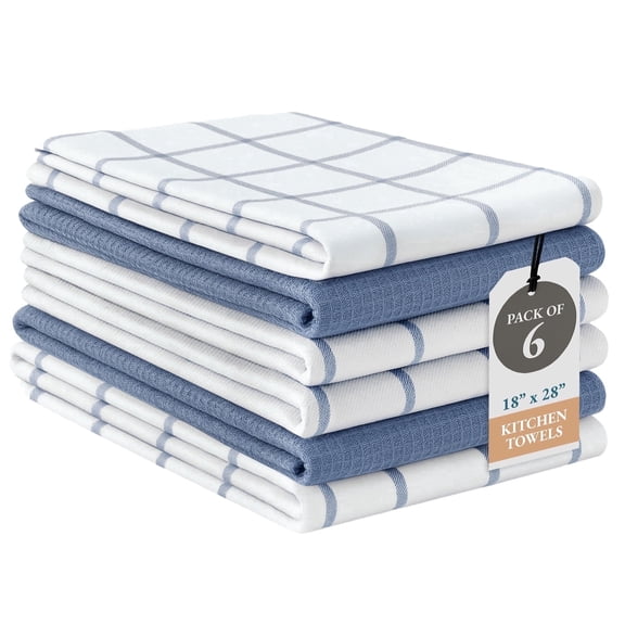 Casa Platino Kitchen Towels Set – 100% Cotton Premium Dish Cloths for Drying Dishes - 18"x28" – Indigo