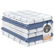 Casa Platino Kitchen Towels Set   100% Cotton Premium Dish Cloths for Drying Dishes - 18x28   Indigo