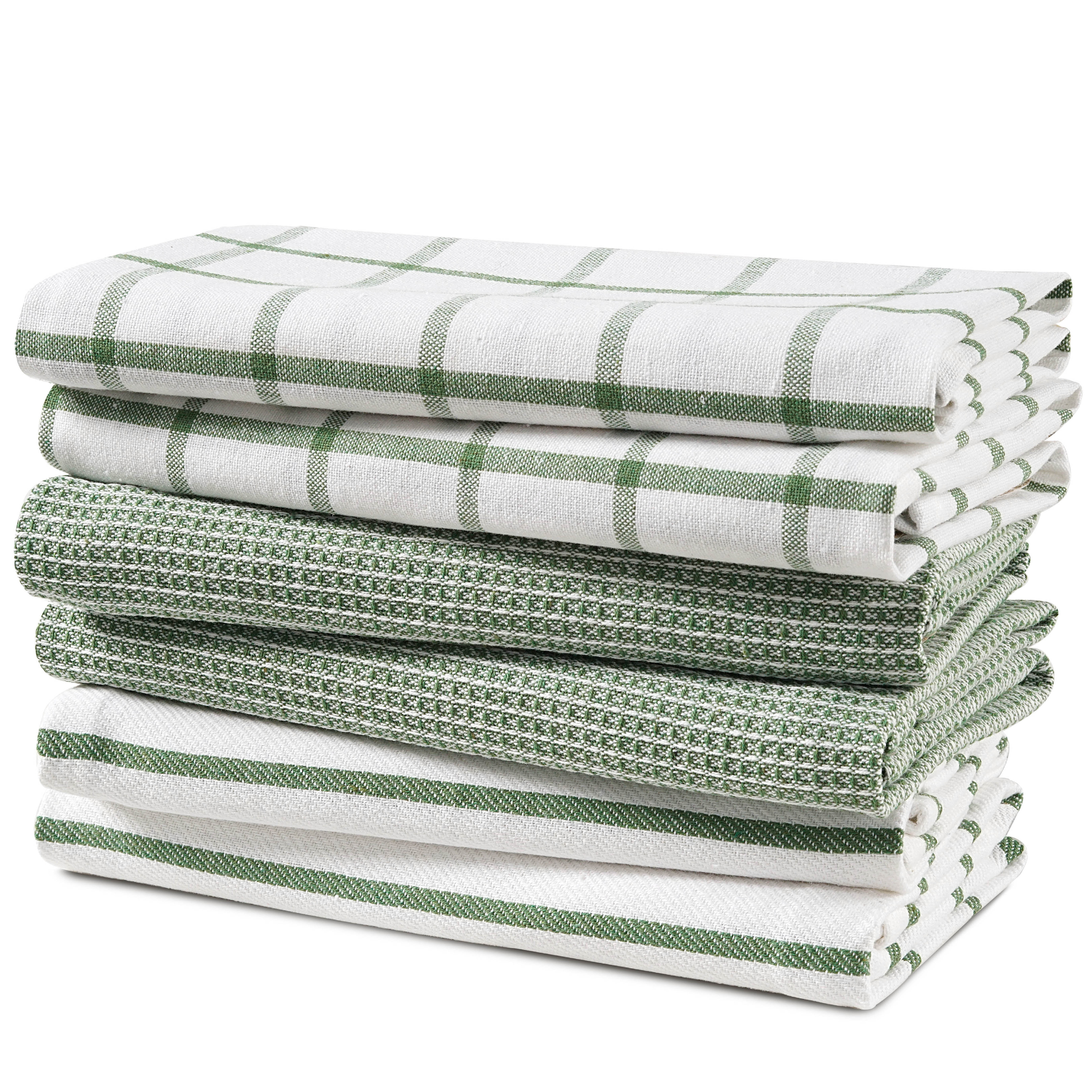 Casa Platino Kitchen Towels Set 100 Cotton Premium Dish Cloths for Drying Dishes 18 x28 Beige