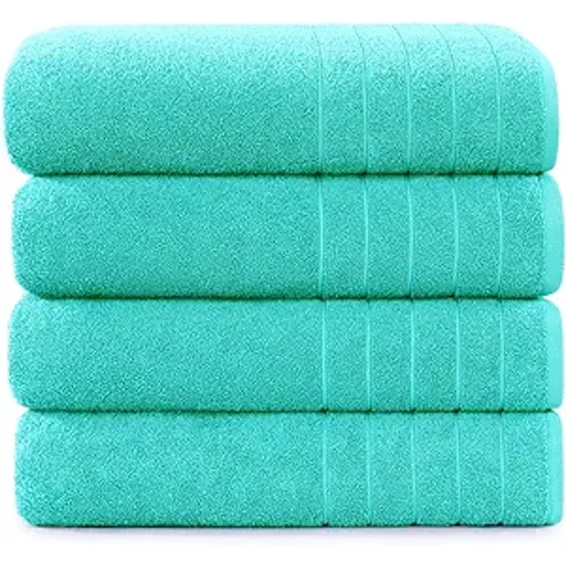 Casa Platino Large Bath Sheet 4 Pack 36 x72 inches, 100 Ring Spun