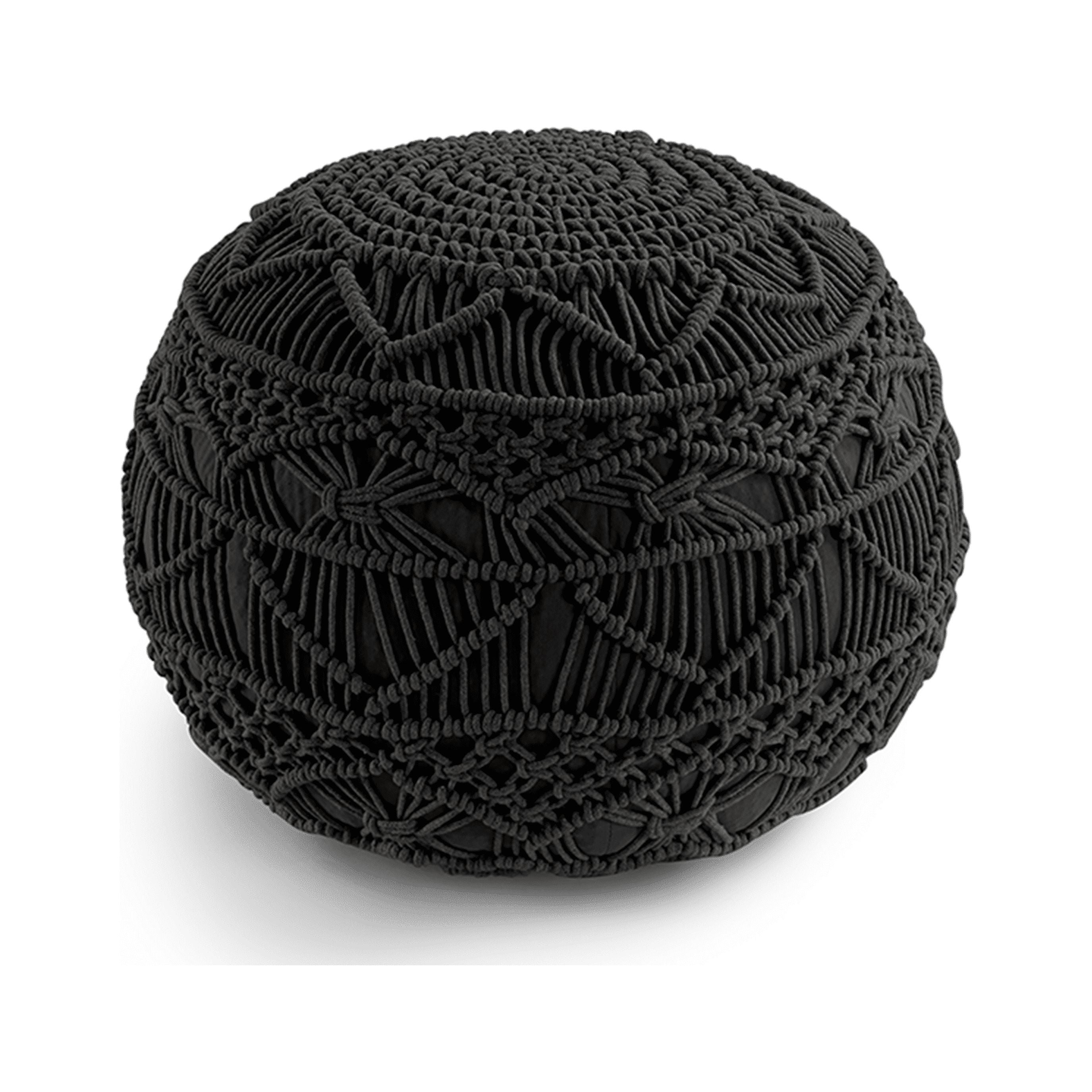 Macrame pouf ottoman discount